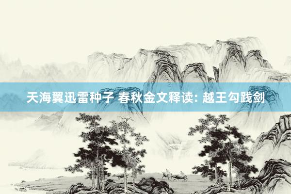 天海翼迅雷种子 春秋金文释读: 越王勾践剑